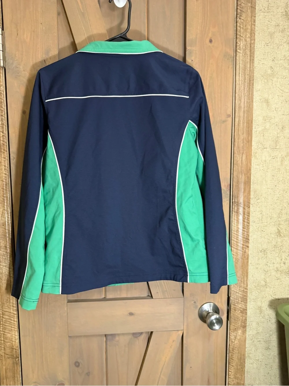 Navy and Teal Full-Zip Women's Athletic Jacket